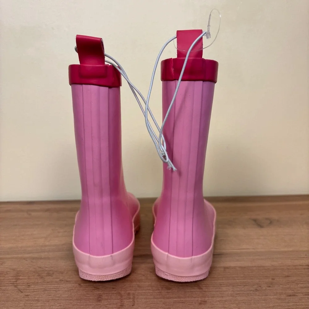HARPER CANYON Audra Rain Boots Pink Kids Size 12 Waterproof Rubber Slip On